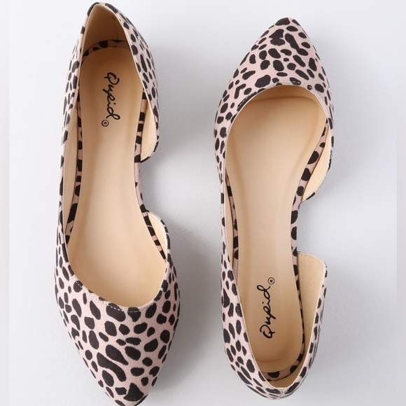 QUPID Zooey Nude Leopard Suede D'Orsay Flats in women’s size 5.5 - Picture 11 of 12